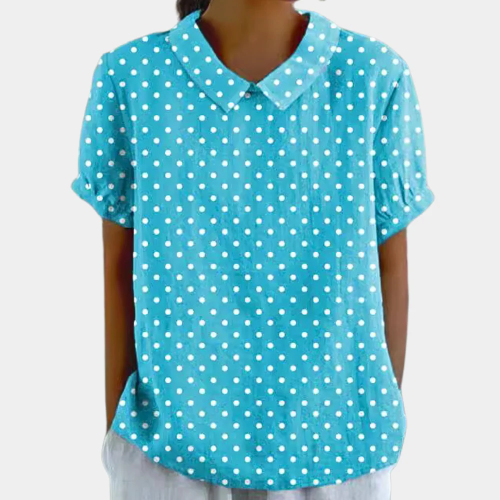 Bruna Blouse Femme – Haut Décontracté à Manches Courtes avec Imprimé Fleuri Pastoral & Col Rond - Image 5