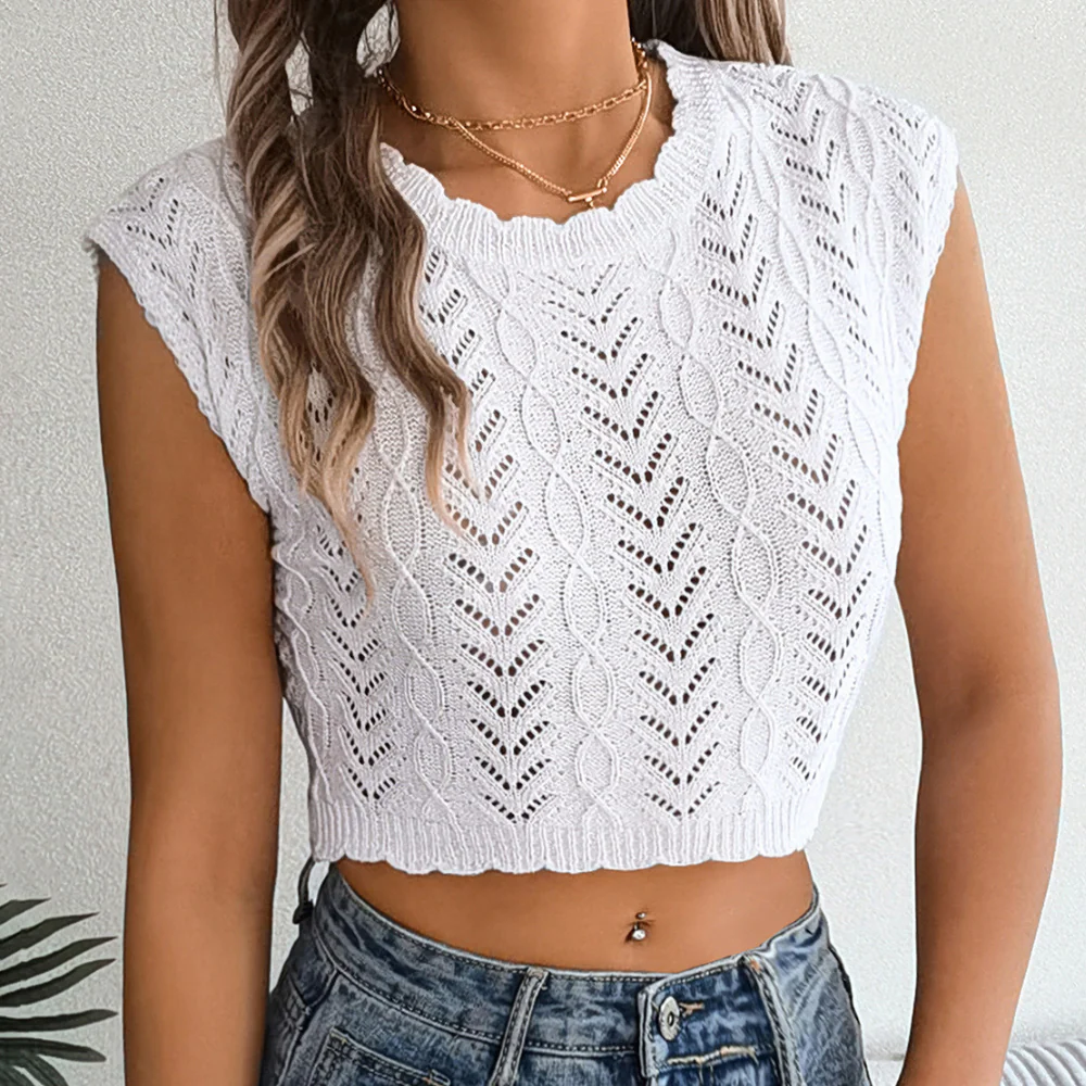 Candida Haut Court Femme – Design en Maille Élégant & Coupe Décontractée pour un Confort Toute la Journée - Image 7