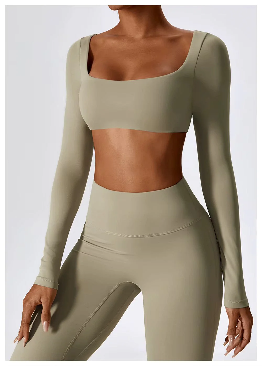 Leila Ensemble de Sport Femme – Tenue Respirante de Yoga & Fitness avec Legging Évasé & Haut Ajusté - Image 16
