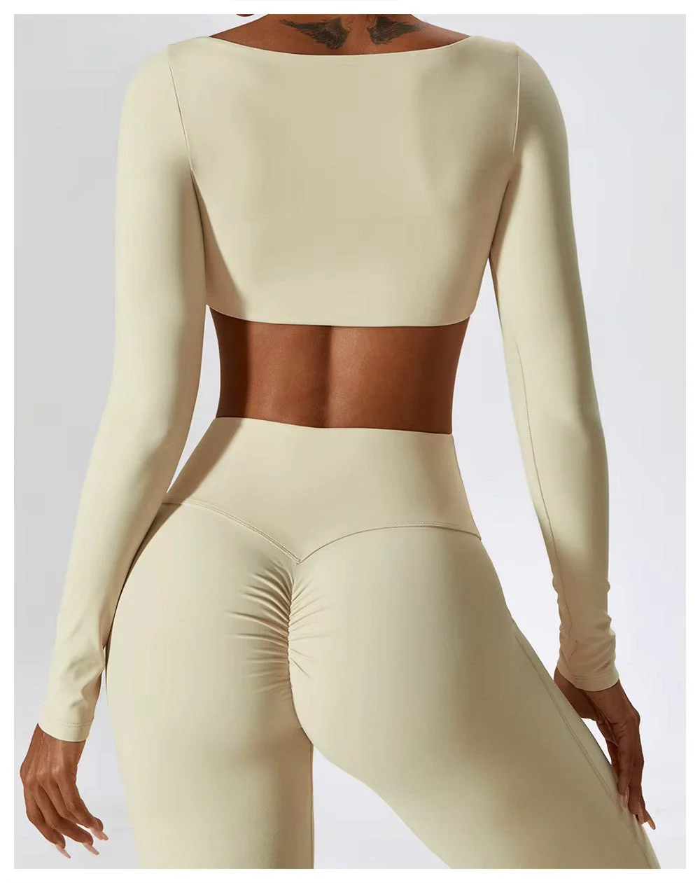 Leila Ensemble de Sport Femme – Tenue Respirante de Yoga & Fitness avec Legging Évasé & Haut Ajusté - Image 24