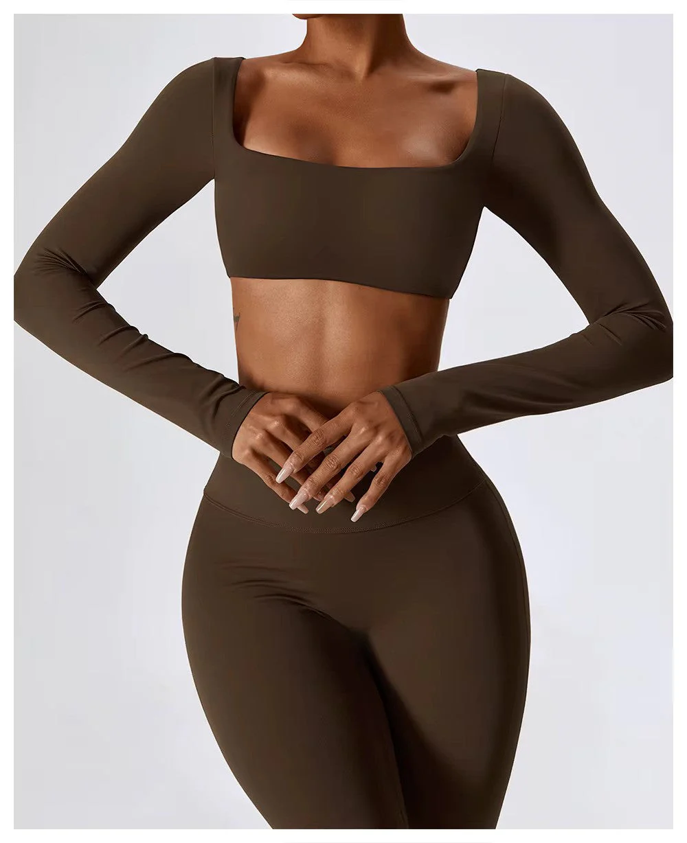 Leila Ensemble de Sport Femme – Tenue Respirante de Yoga & Fitness avec Legging Évasé & Haut Ajusté - Image 7