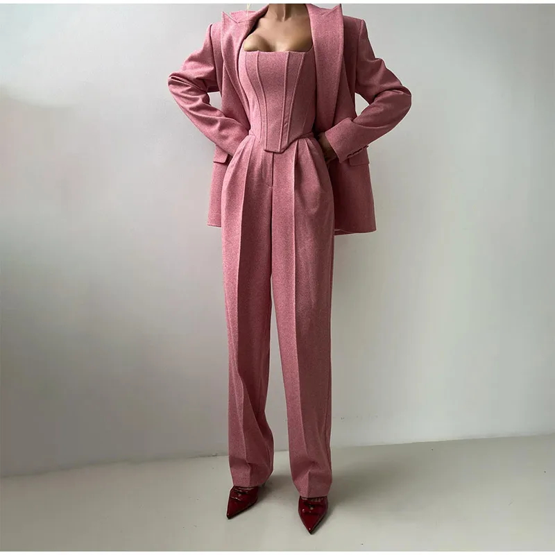 Sophie – Ensemble Femme Trois Pièces : Blazer Élégant, Corset Structuré & Pantalon Taille Haute pour un Look Business Chic - Image 7