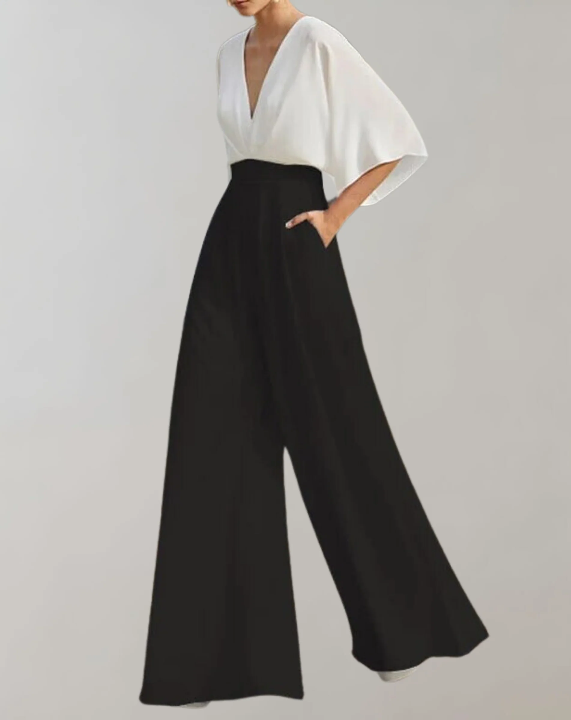Suzette Combinaison Femme – Combinaison Élégante avec Décolleté Plongeant & Jambes Larges pour un Look Raffiné - Image 9